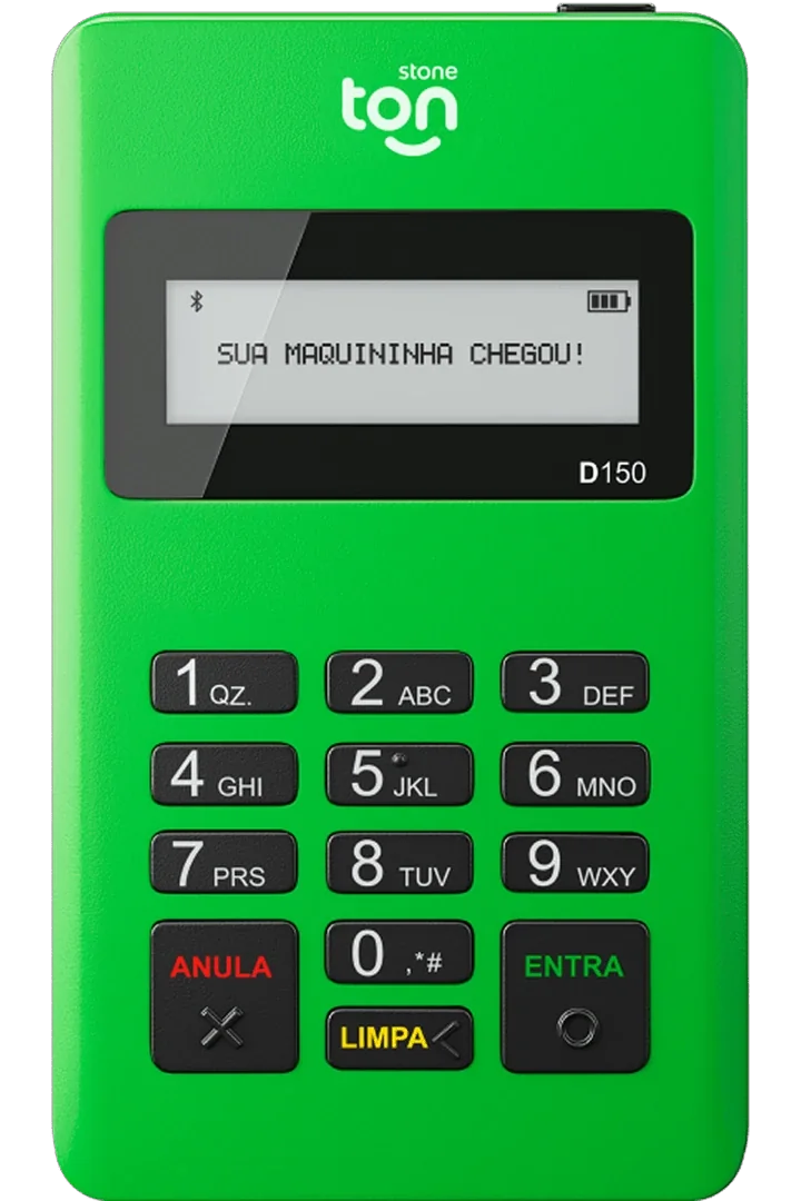 Maquininha Ton T1 em 3D: arraste para girar